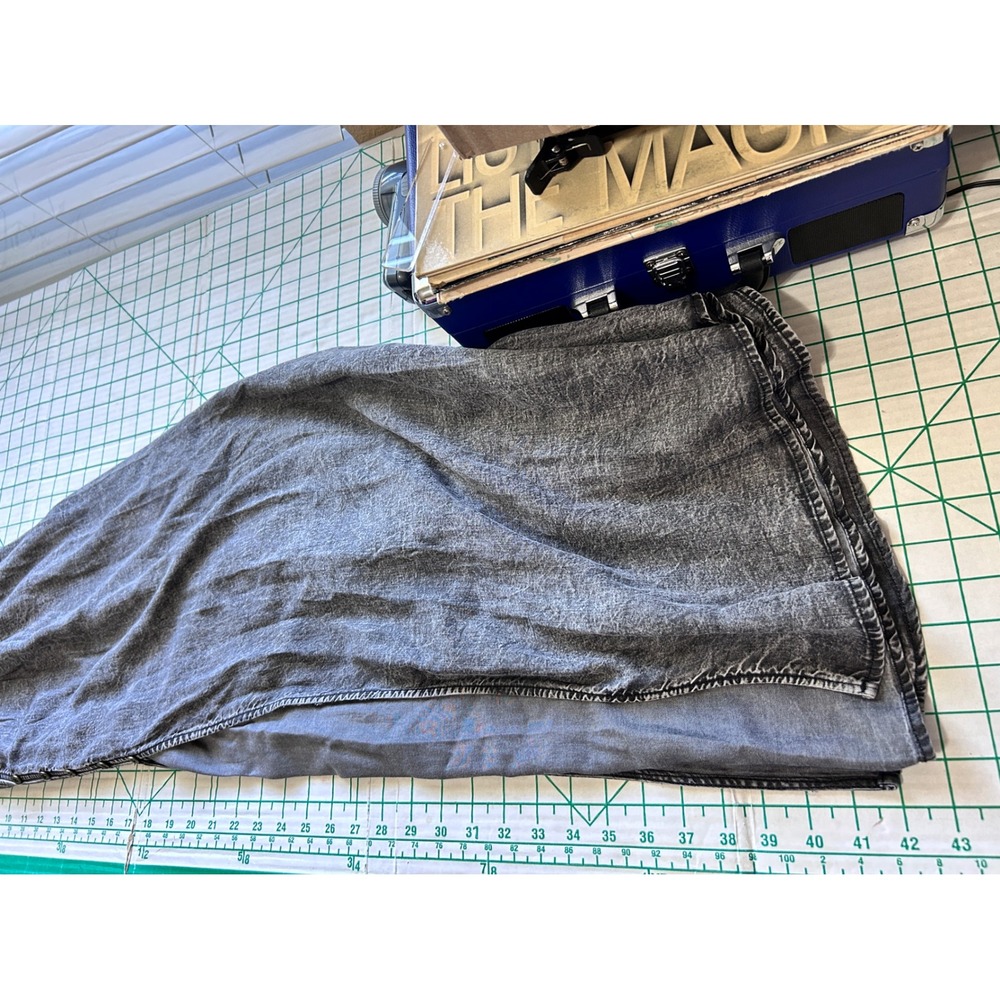 Promesa Small Maxi Skirt Gray Boho Smocked Basque Western Renaissance Pirate - Picture 7 of 11